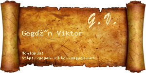 Gegán Viktor névjegykártya